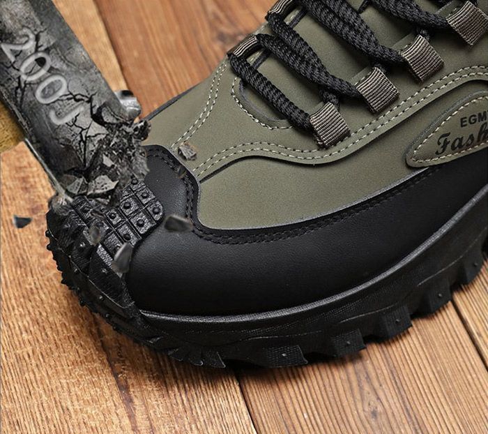 (⏰Limited Time Sale 70% OFF) Men’s Work Hiking Boots – Waterproof, Non-Slip, Puncture and Smash Resistant, Wide Toe, Arch Support – Ideal for Daily Wear and Outdoor Adventures