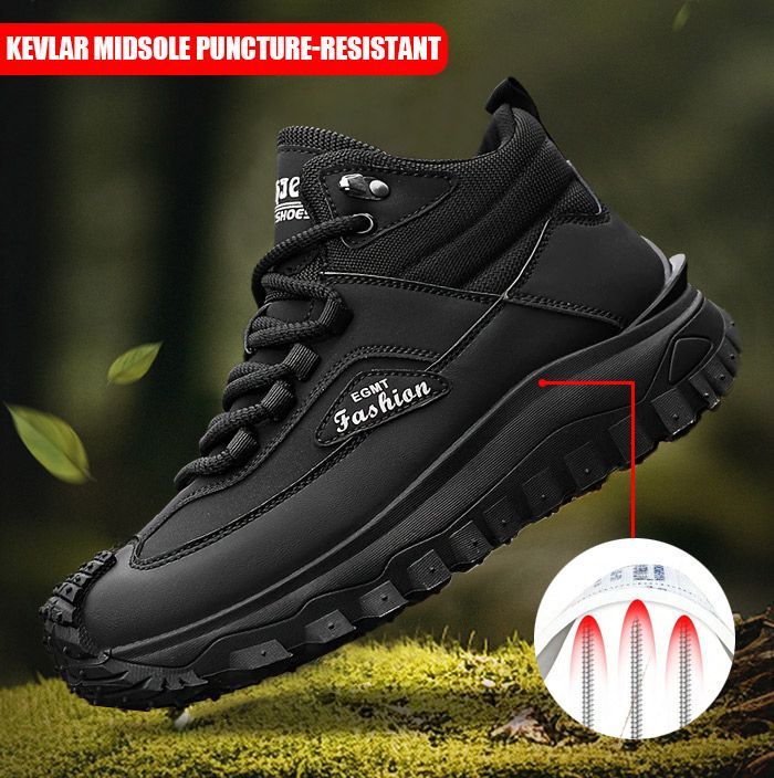 (⏰Limited Time Sale 70% OFF) Men’s Work Hiking Boots – Waterproof, Non-Slip, Puncture and Smash Resistant, Wide Toe, Arch Support – Ideal for Daily Wear and Outdoor Adventures