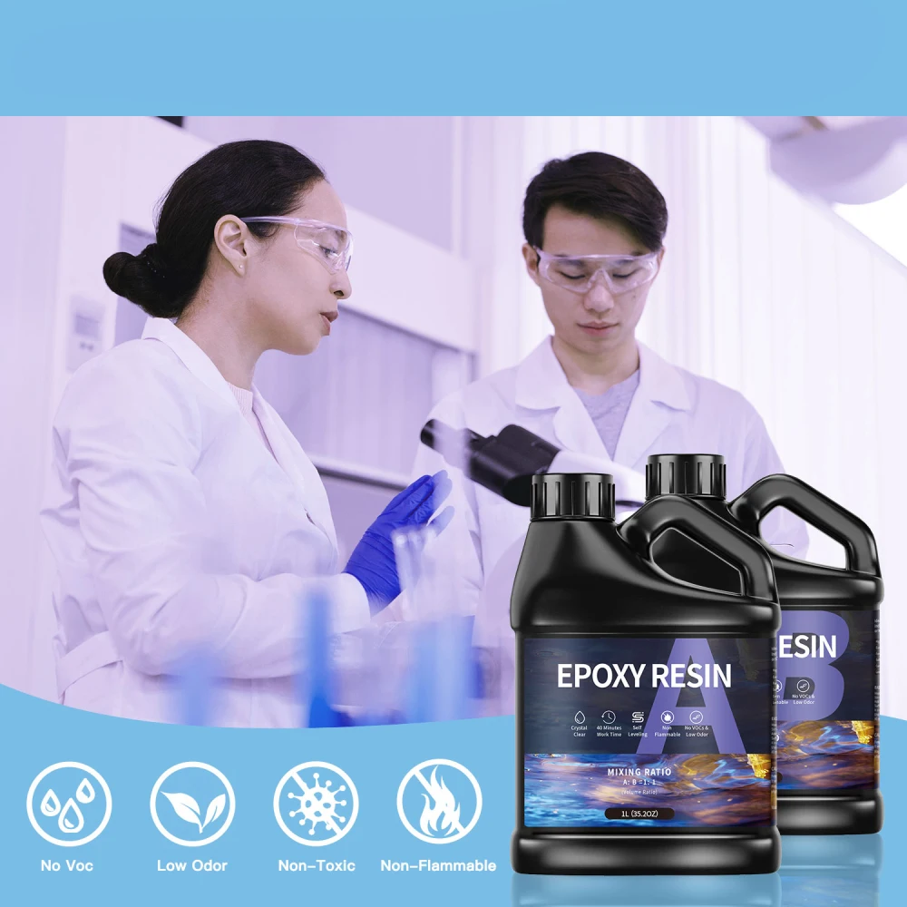 AB epoxy glue, 250ml and 500ml,1000ml offers high transparency, fast drying, and high hardness. It's a DIY material for making epoxy jewelry.