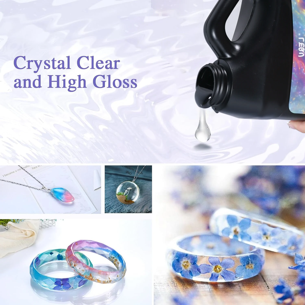 AB epoxy glue, 250ml and 500ml,1000ml offers high transparency, fast drying, and high hardness. It's a DIY material for making epoxy jewelry.