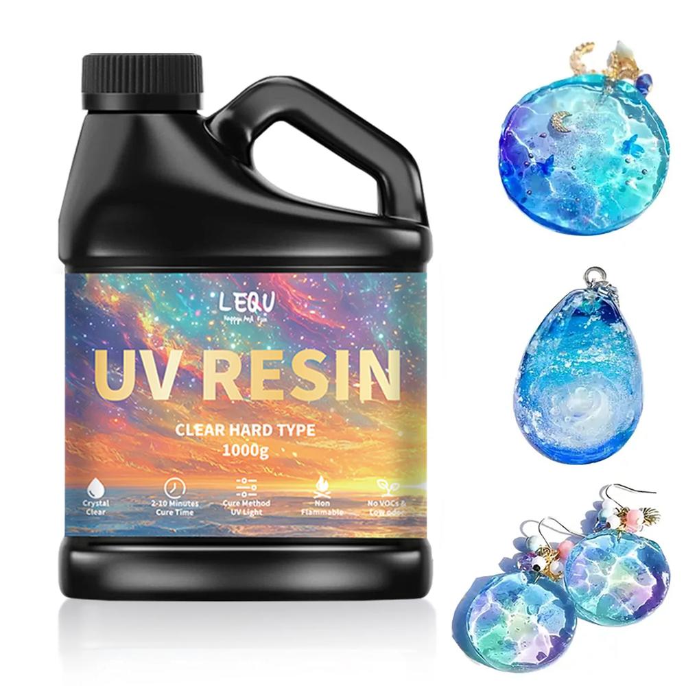 AB epoxy glue, 250ml and 500ml,1000ml offers high transparency, fast drying, and high hardness. It's a DIY material for making epoxy jewelry.