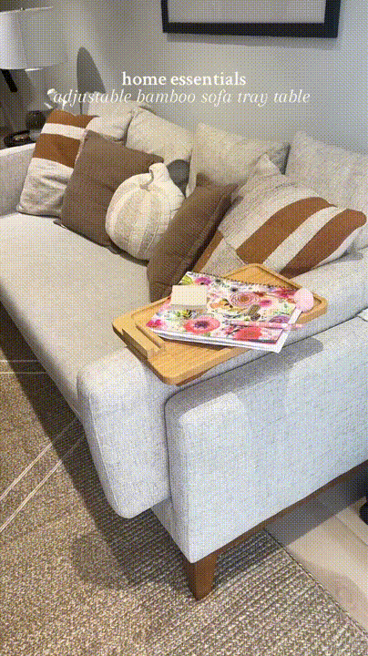 Adjustable bamboo Clip-On Arm Tray Table