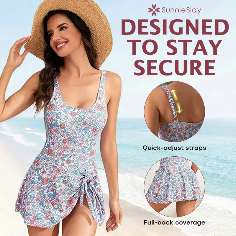 SunnieSlay - One-Piece-Swimdress for Women with Tummy Control