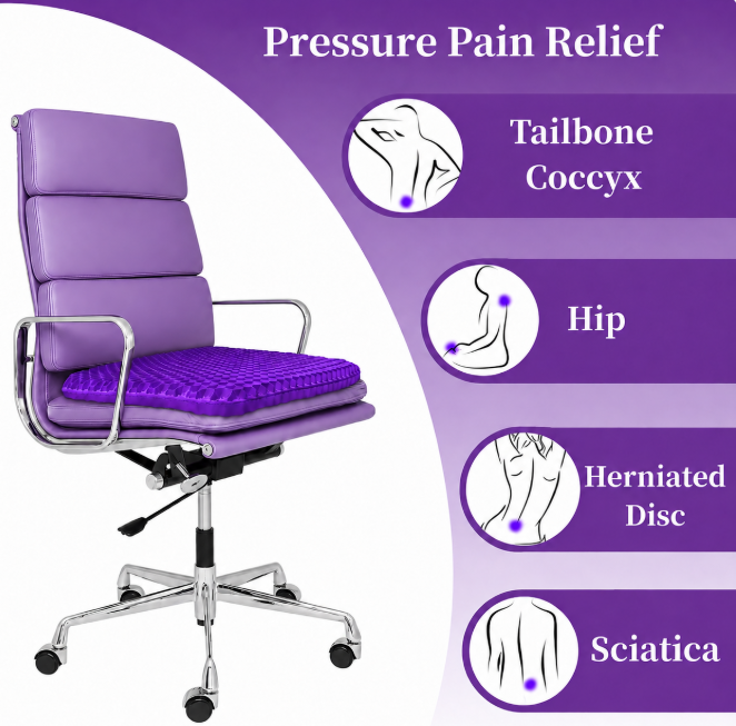 ✨ Ergonomic Silicone Seat Cushion – Relief You Can Feel