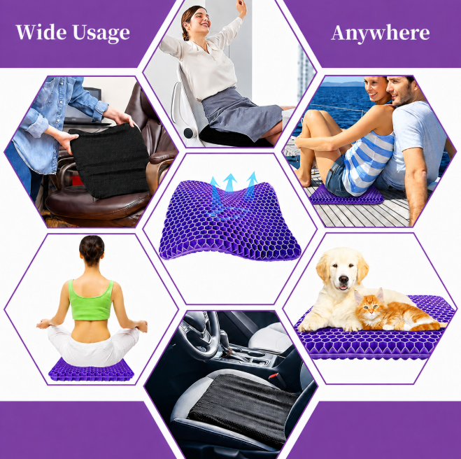 ✨ Ergonomic Silicone Seat Cushion – Relief You Can Feel