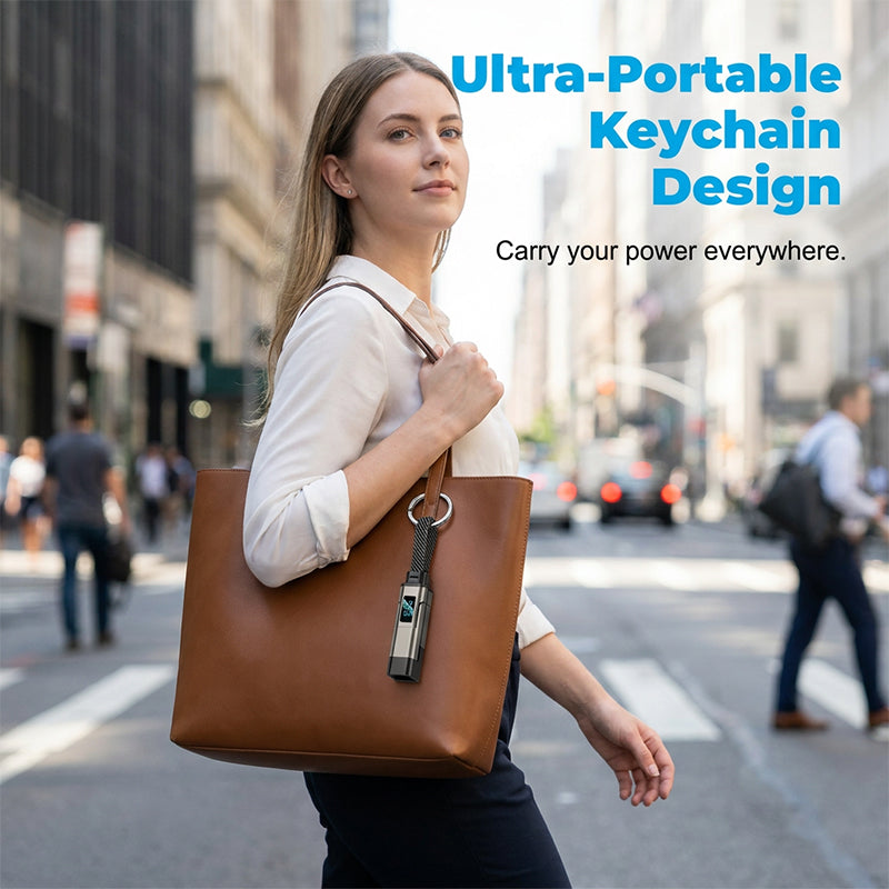 4-in-1 Charging Cable with Digital Display & Keychain - Fast- Charging, Kink-Resistant & Compact
