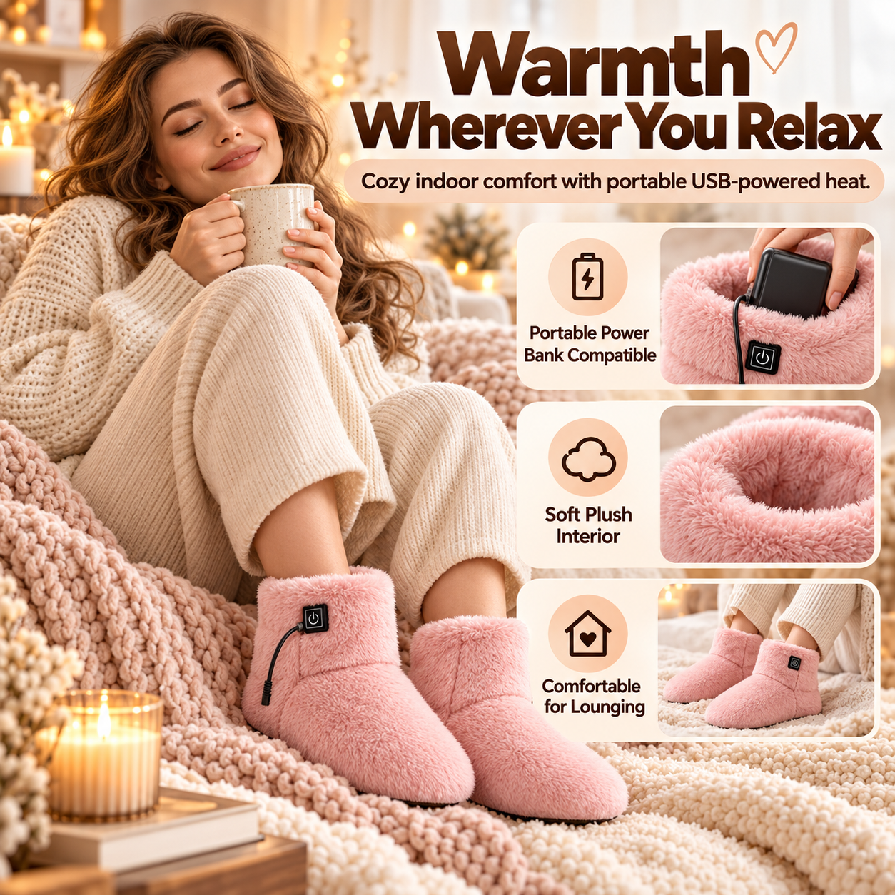 🔥 58% OFF TODAY — Heated Plush Boots | Soft USB-Powered Warmth for Cozy Winter Comfort