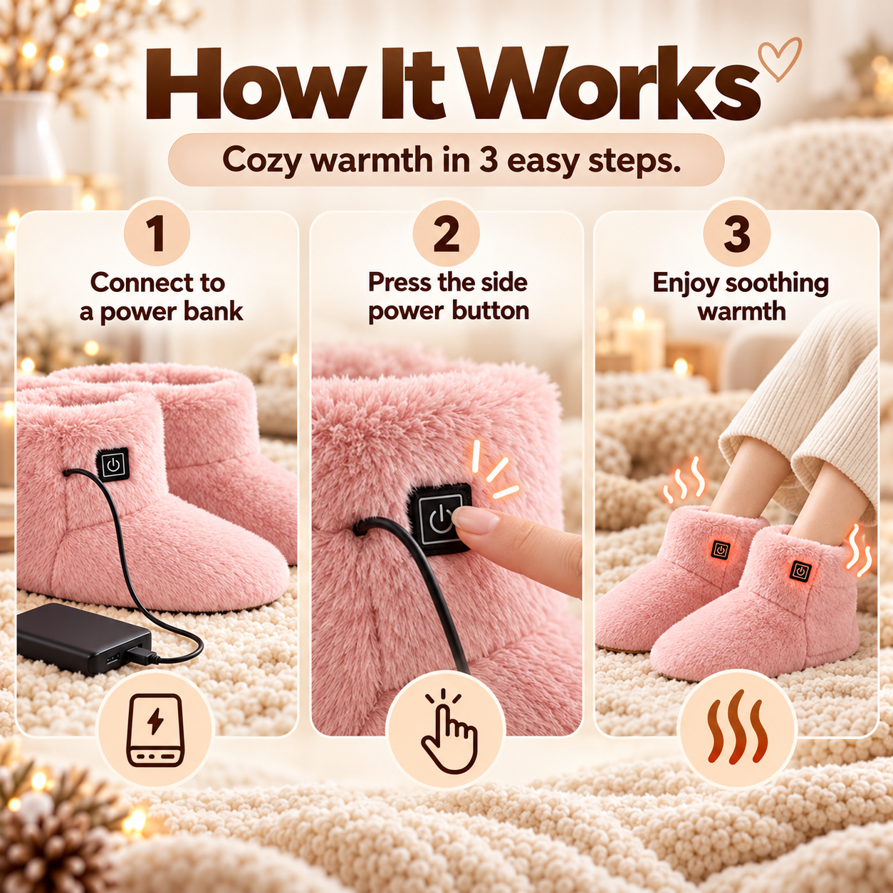 🔥 58% OFF TODAY — Heated Plush Boots | Soft USB-Powered Warmth for Cozy Winter Comfort