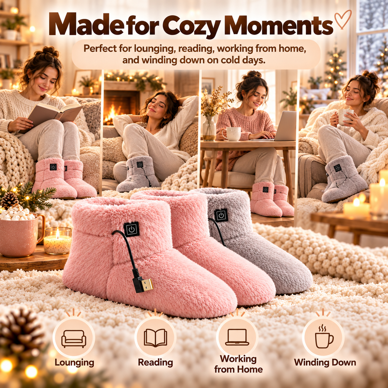 🔥 58% OFF TODAY — Heated Plush Boots | Soft USB-Powered Warmth for Cozy Winter Comfort