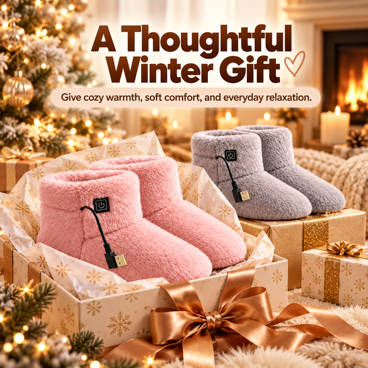 🔥 58% OFF TODAY — Heated Plush Boots | Soft USB-Powered Warmth for Cozy Winter Comfort