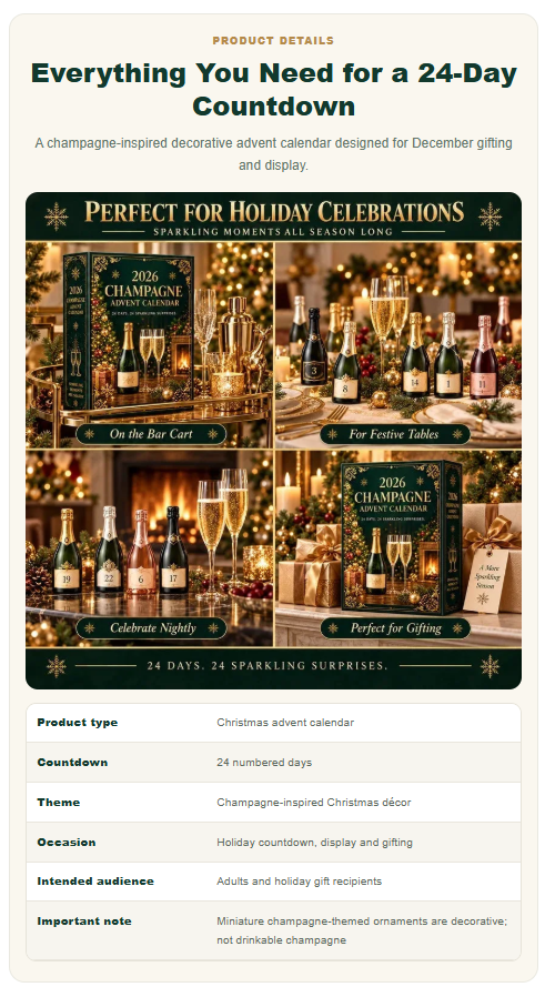 ๐
Best Gift For Christmas - Sale 49 % OFF๐
๐ฅ 24 Champagne Advent Calendar 2026 ๐